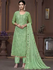 MANVAA Floral Embellished Sequinned Unstitched Dress Material