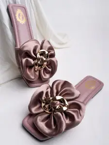 Stylestry Women Velvet Open Toe Flats