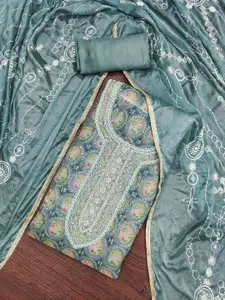 Maroosh Floral Embroidered Organza Unstitched Dress Material