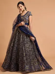 ODETTE Embroidered Semi Stitched Lehenga & Blouse With Dupatta