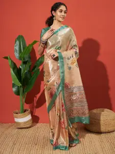 RACHNA Floral Printed Tissue Saree