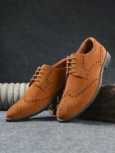 Auserio Men Textured Derbys Formal Shoes