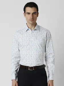 Van Heusen Men Spread Collar Floral Printed Cotton Slim Fit Formal Shirt