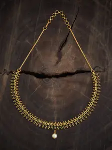 Kushal's Fashion Jewellery Gold-Plated Stone Studded Antique Necklace