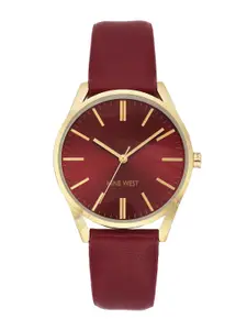 Nine West Women Dial & Leather Straps Analogue Watch NW-1994GPBY
