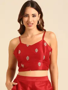 De Moza Women Embroidery Readymade Saree Blouse