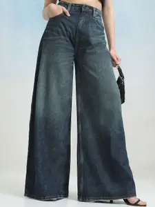 Tokyo Talkies Women Wide Leg Light Fade Jeans