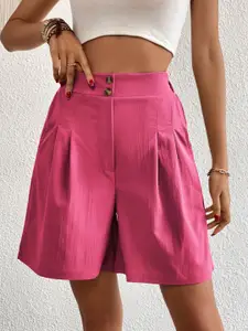 KPOP Women Relaxed Fit High-Rise Shorts
