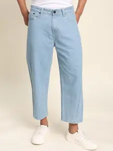 The Roadster Lifestyle Co Men Pure Cotton Loose Crop Jeans