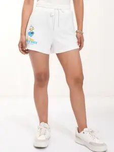 Tokyo Talkies Women Disney Donald Duck Graphic Printed Knitted Shorts