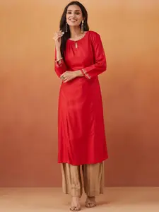 Fabindia Keyhole Neck Straight Kurta