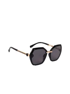 DressBerry Women Square Sunglasses ES_91011-86-DB-6068-BLK-BKGL-SQWF