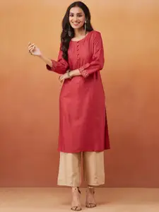 Fabindia Round Neck Straight Kurta