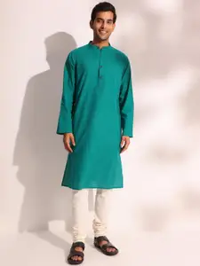 Fabindia Mandarin Collar Cotton Straight Kurta