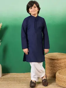 Sangria Boys Embroidered Chikankari Cotton Kurtas