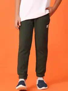 V-Mart Boys Solid Mid-Rise Cotton Joggers