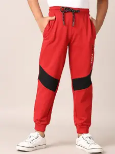 V-Mart Boys Colourblocked Cotton Mid-Rise Joggers Track Pants