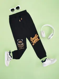 Pantaloons Junior Boys Typography Pure Cotton Mid Rise Joggers