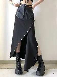 KPOP Women Cotton A-Line Maxi Skirt