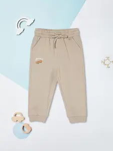 max Boys Solid Cotton Mid-Rise Joggers