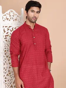 Anouk Men Embroidered Regular Chikankari Pure Cotton Kurta with Pyjamas