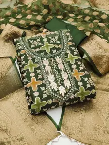 KIMISHA Embellished Organza Unstitched Dress Material