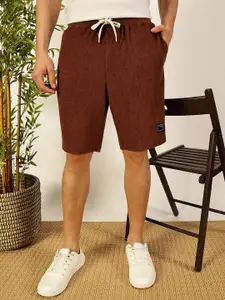 Thomas Scott Men Brown Mid-Rise Relaxed Fit Knitted Shorts