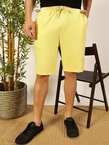 Thomas Scott Men Yellow Mid-Rise Relaxed Fit Knitted Shorts