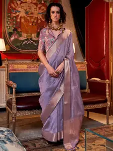 Mitera Striped Zari Poly Chiffon Uppada Saree