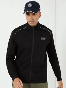 Wildcraft Men Solid Mock Collar Cotton Front-Open Sweatshirt