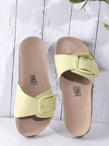 LOUD POUT Women Open Toe Flats with Buckles