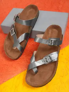 MOZAFIA Women Open Toe Flats with Buckles