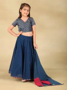 Fabindia Girls Printed Ready to Wear Lehenga & Blouse With Dupatta
