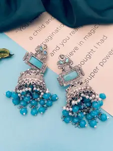 Sangria Silver Plated Stone Studded Earrings