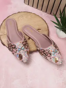 Anouk Women Embellished Ethnic Mules Flats