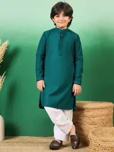Sangria Boys Chikankari Embroidered Cotton Straight Kurta