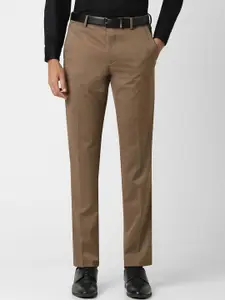 Van Heusen Men Solid Slim Fit Cotton Formal Trousers