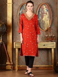 W Women Ethnic Motifs Printed Flared Sleeves Kurta