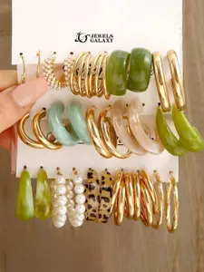 Jewels Galaxy Contemporary Half Hoop Earrings