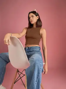 DressBerry Women Self Design Round Neck Top