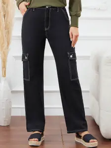 Kotty Women Straight Fit Cotton High-Rise Jeans