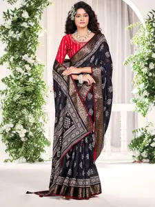 Saree mall Ethnic Motifs Printed Sarees With Zari Border