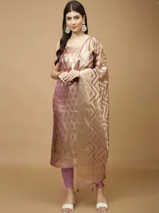 Meena Bazaar Art Silk Unstitched Dress Material