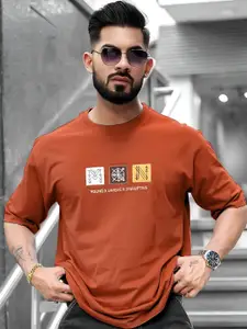 Maniac Men Typography Printed Round Neck Pure Cotton T-shirt