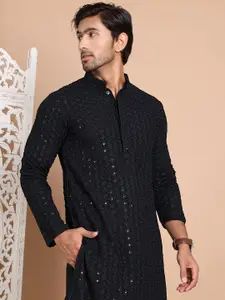 Anouk Men Embroidered Regular Sequinned Kurta with Pyjamas