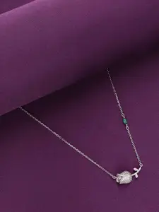 KAI JEWEL 92.5 Sterling Silver Rhodium-Plated Cubic Zirconia Necklace