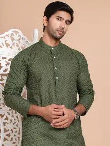 Anouk Men Embroidered Regular Chikankari Pure Cotton Kurta with Pyjamas