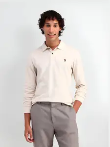 U.S. Polo Assn. Denim Co. Men Brand Logo Printed Polo Collar T-shirt