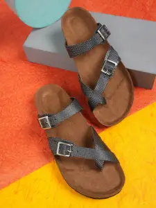 MOZAFIA Women Open Toe Flats with Buckles