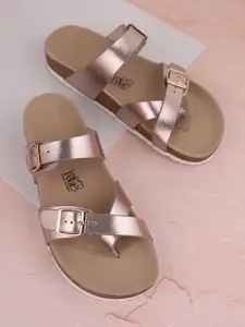 LOUD POUT Women Open Toe Flats with Laser Cuts